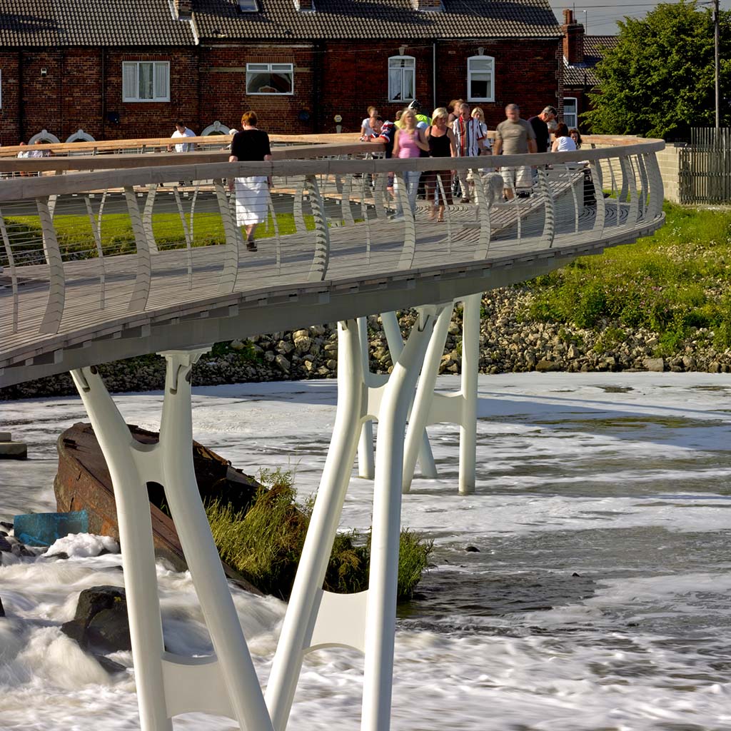 View of bridge deck and piers by T Soar